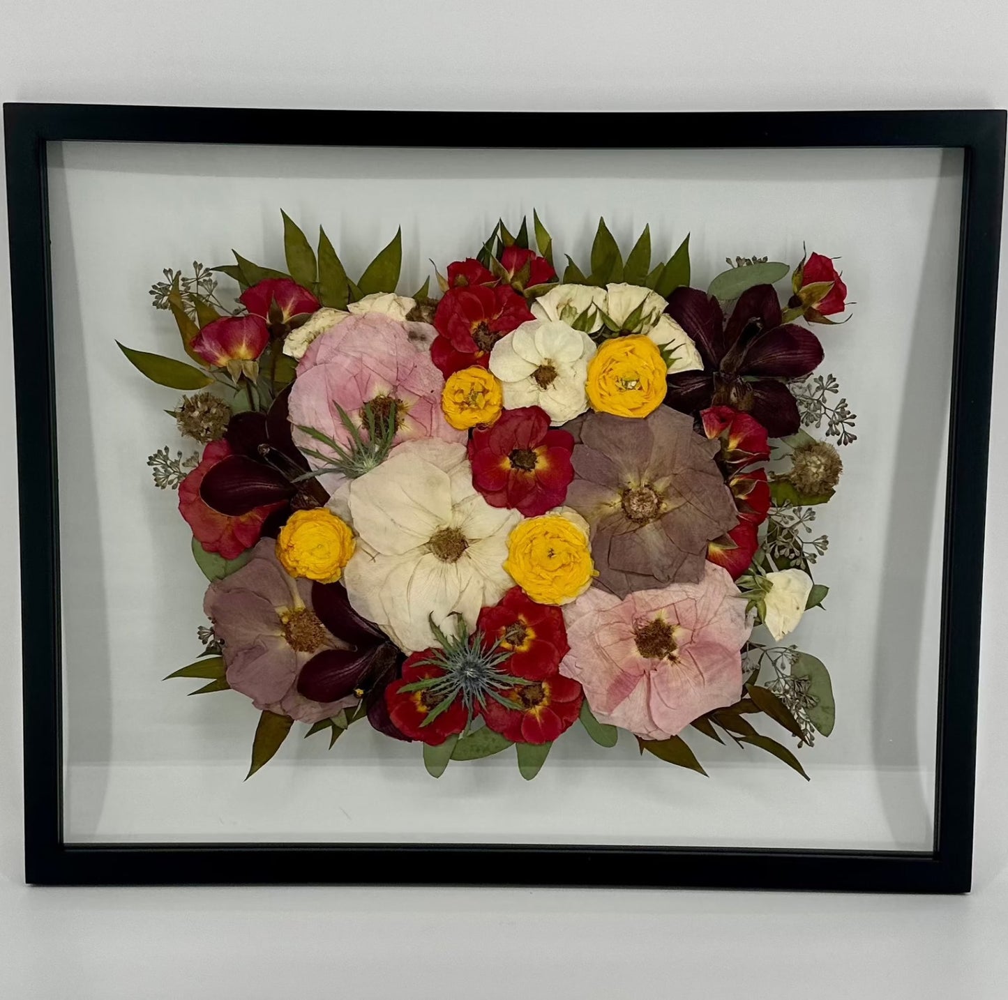 Framed wedding flower preservation