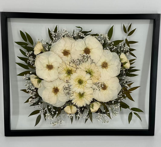 Framed wedding flower preservation