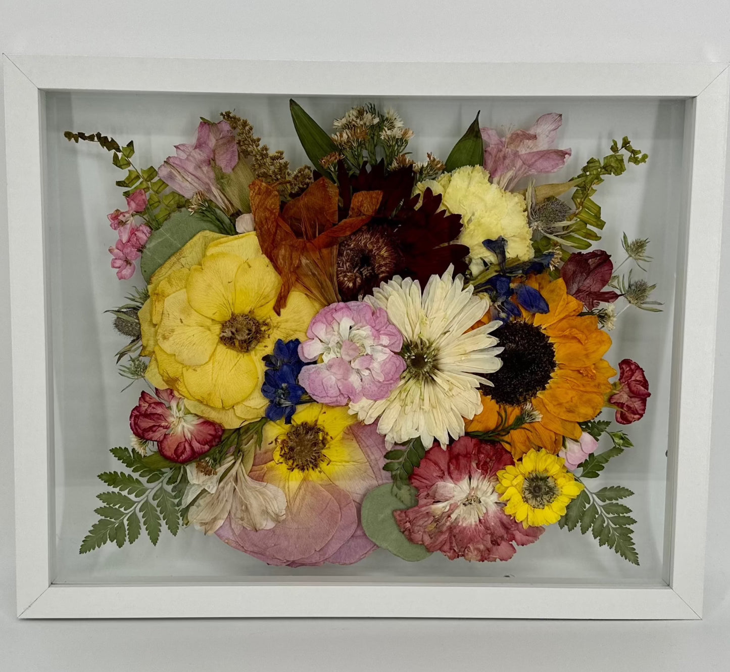 Framed wedding flower preservation